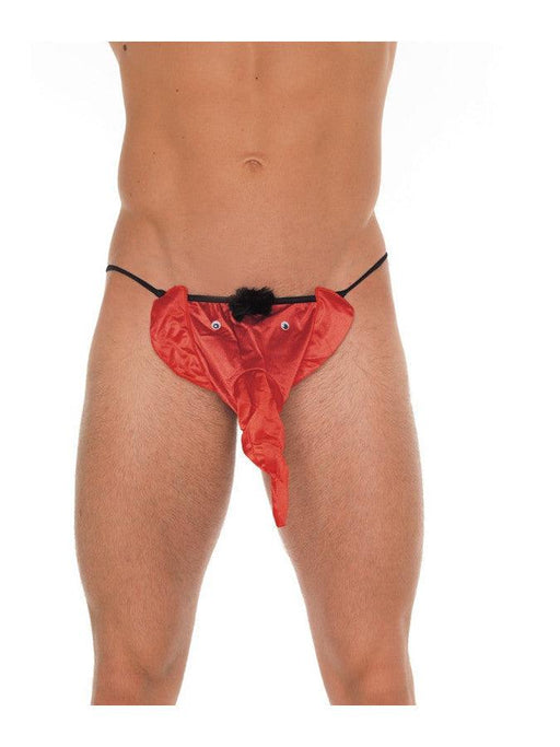 Amorable - Tanga erótica - Braguitas divertidas para hombre con cabeza de elefante - Rojo - Talla única - Erotiekvoordeel.nl