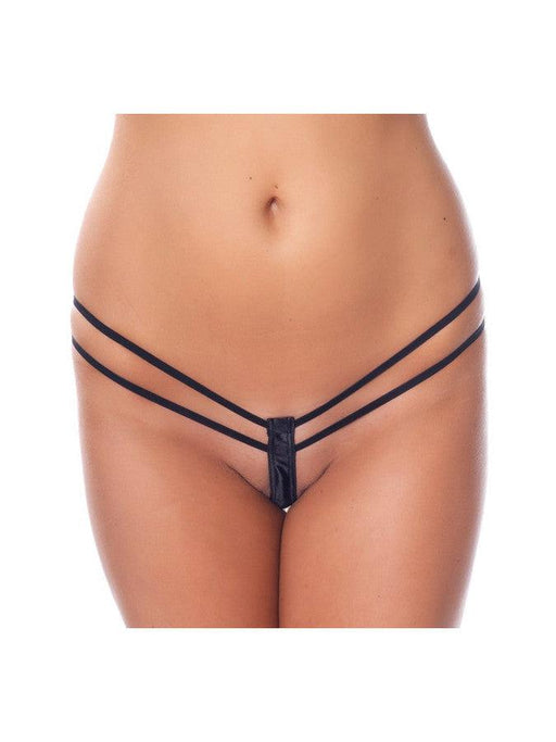 Amorable - Perizoma con doppie fasce - Nero - Erotiekvoordeel.nl
