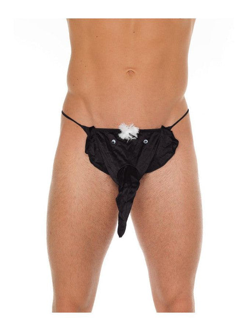 Amorable - Tanga sexy y divertida para hombre con trompa de elefante - Negro - Talla única - Erotiekvoordeel.nl
