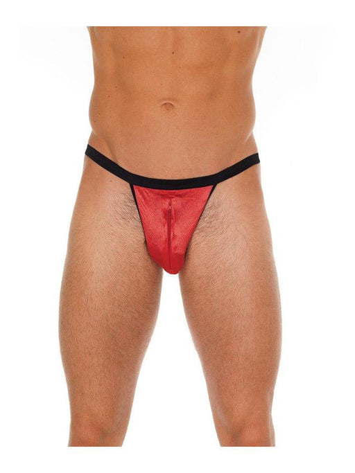 Amorable - Tanga para hombre - Cremallera en la parte delantera - Rojo - Talla única - Erotiekvoordeel.nl