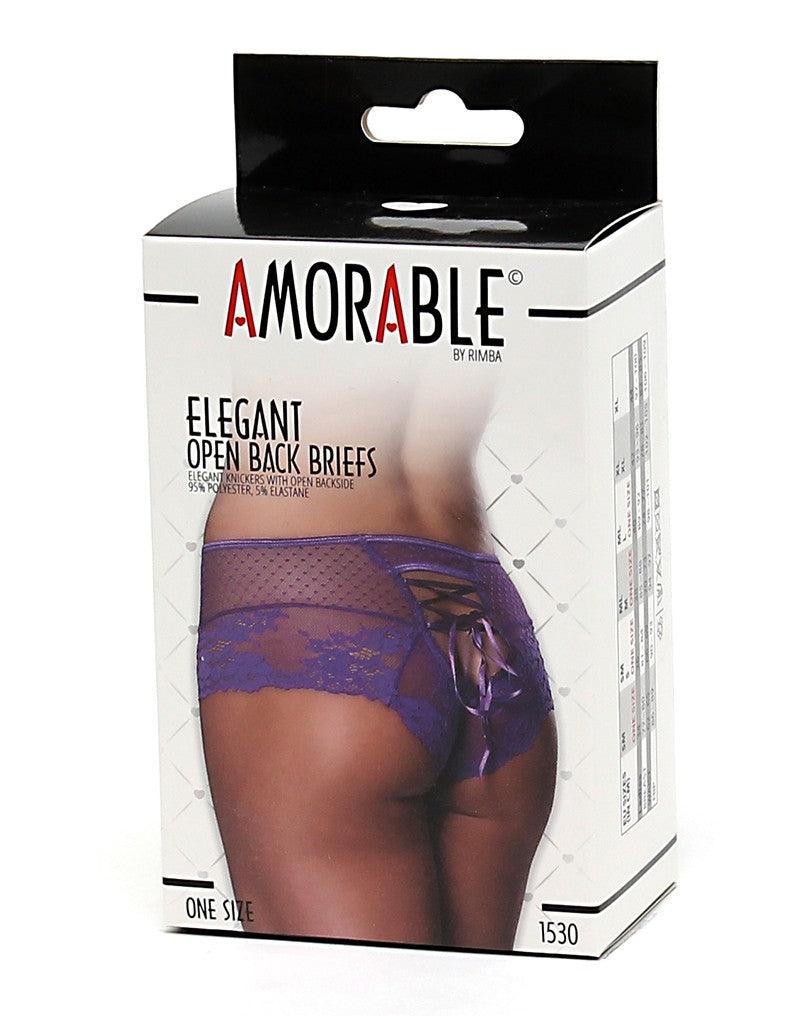 Amorable - Slip in pizzo con retro aperto e laccio - Lilla - Erotiekvoordeel.nl