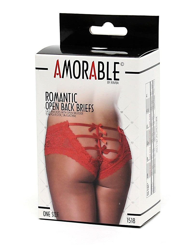 Amorable - Slip in pizzo con retro aperto e fiocchi - Rosso - Erotiekvoordeel.nl