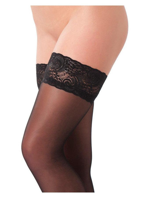 Amorable - Stockings with Lace Trim - Black - Erotiekvoordeel.nl