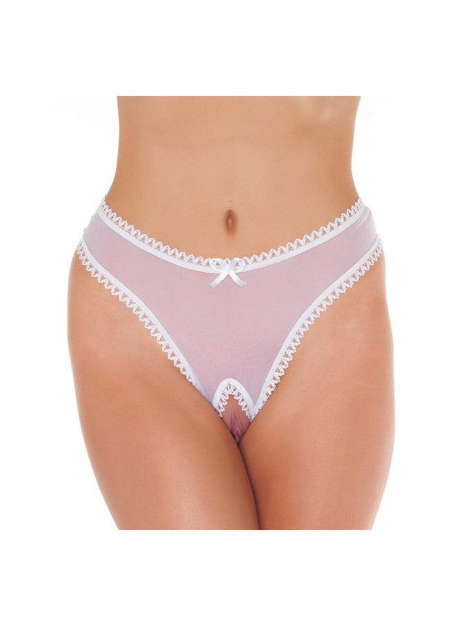 Amorable Stringi z otwartym krokiem - Biały - One Size-Erotiekvoordeel.nl