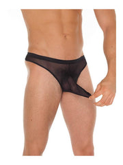Amorable - Slip transparent pour homme avec gaine pénienne - Noir - Taille unique - Polyamide - Erotiekvoordeel.nl