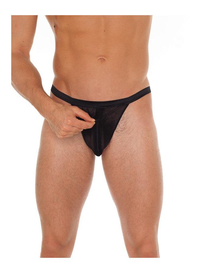 Amorable - String transparent pour homme avec fermeture éclair - Noir - Taille unique - Erotiekvoordeel.nl