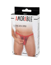 Amorable - Transparenter roter Herrenstring mit Reißverschluss - Einheitsgröße - Erotiekvoordeel.nl