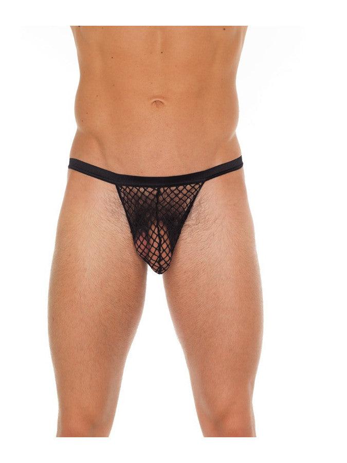 Amorable - String résille pour homme - Noir-Erotiekvoordeel.nl