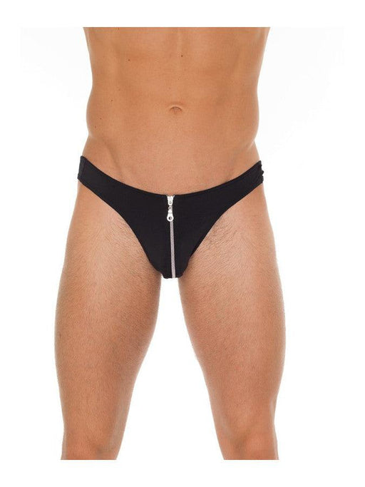 Amorable - Black Men's Thong - Front Zipper - One Size - Erotiekvoordeel.nl