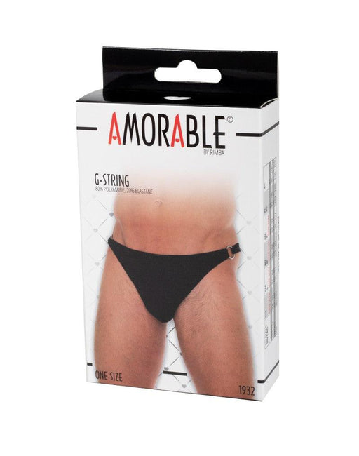 Amorable - Black Men's Thong with Buckles on the Sides - Black-Erotiekvoordeel.nl