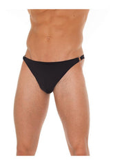 Amorable - String noir pour homme avec boucles sur les côtés - Noir - Erotiekvoordeel.nl
