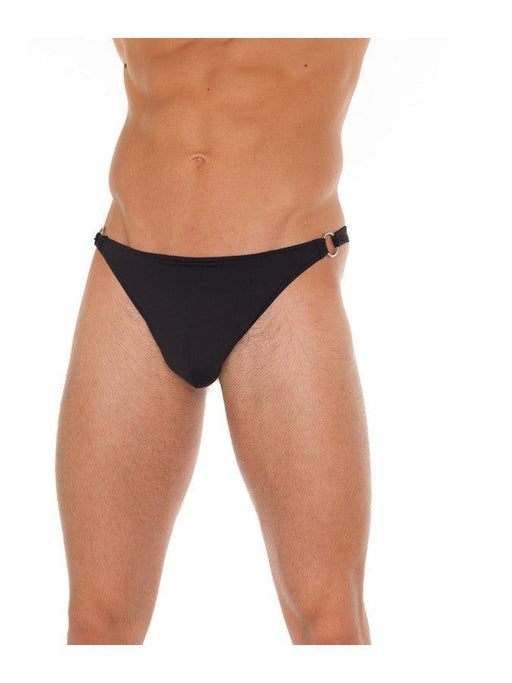 Amorable - Black Men's Thong With Side Buckles - Black - Erotiekvoordeel.nl