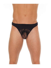 Amorable - String pour homme en résille noire - Taille unique - Erotiekvoordeel.nl