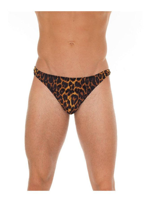 Amorable by Rimba - Heren String - Erotische Heren Slip Met Luipaard Print - One Size - 100% Polyamide-Erotiekvoordeel.nl