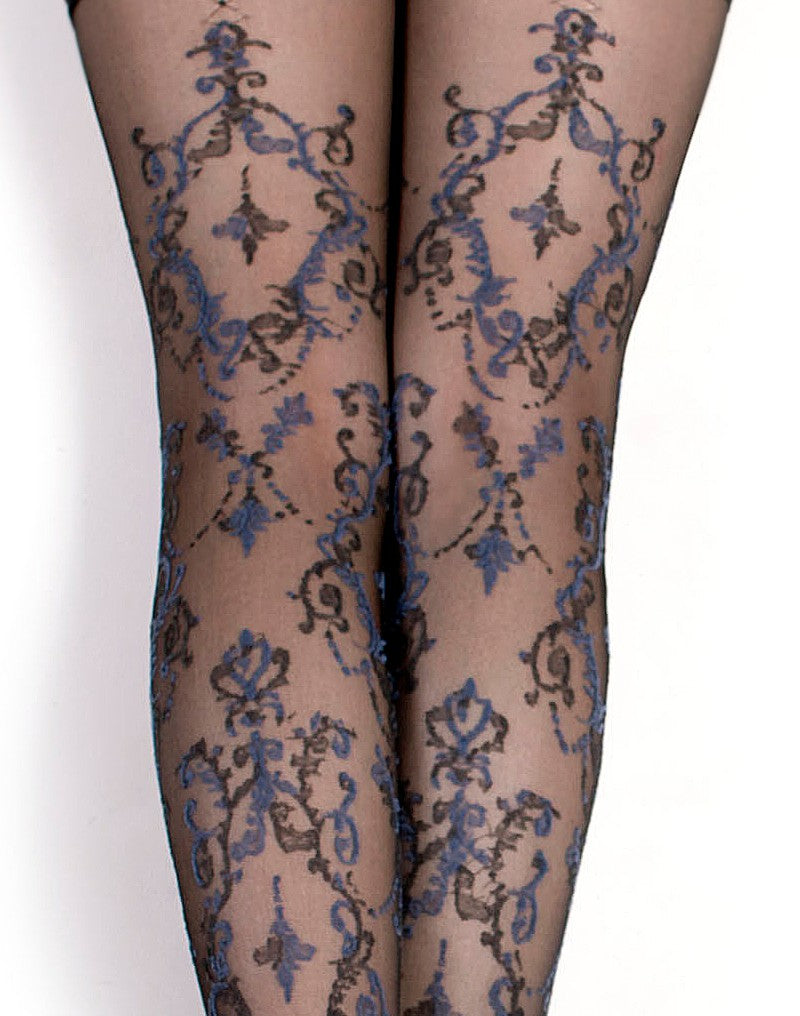 Ballerina Fantasy Halter-Strümpfe Feeling Blue - 20 Denier - Schwarz/Blau - Erotiekvoordeel.nl
