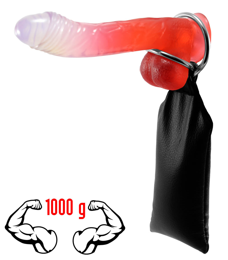 Kiotos - Balzak Gewicht In Leren zakje Strong Man Met 2 Ringen - 1.000 gram-Erotiekvoordeel.nl