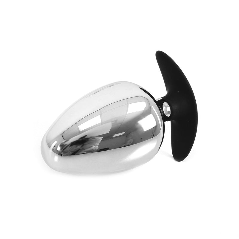 Kiotos - Big Ass RVS Buttplug S 70 mm x 12 cm Met Siliconen voet/handvat-Erotiekvoordeel.nl