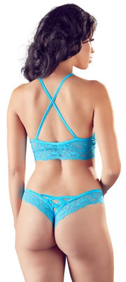 Bralette with thong - Baby blue - size S/M-Erotiekvoordeel.nl