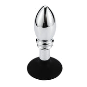 Buttplug Aluminium Met bal En ribbels En Zuignap-Erotiekvoordeel.nl