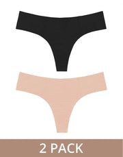 Bye Bra - Perizoma invisibile - Confezione da 2 - Nude e Nero - Erotiekvoordeel.nl