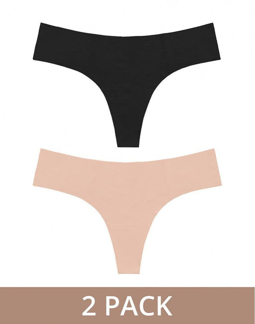 Bye Bra - Perizoma invisibile - Confezione da 2 - Nude e Nero - Erotiekvoordeel.nl