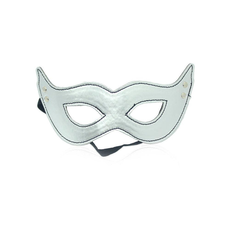 Maschera per gli occhi Cat - Argento - Fascia elastica - Pelle PU - Erotiekvoordeel.nl