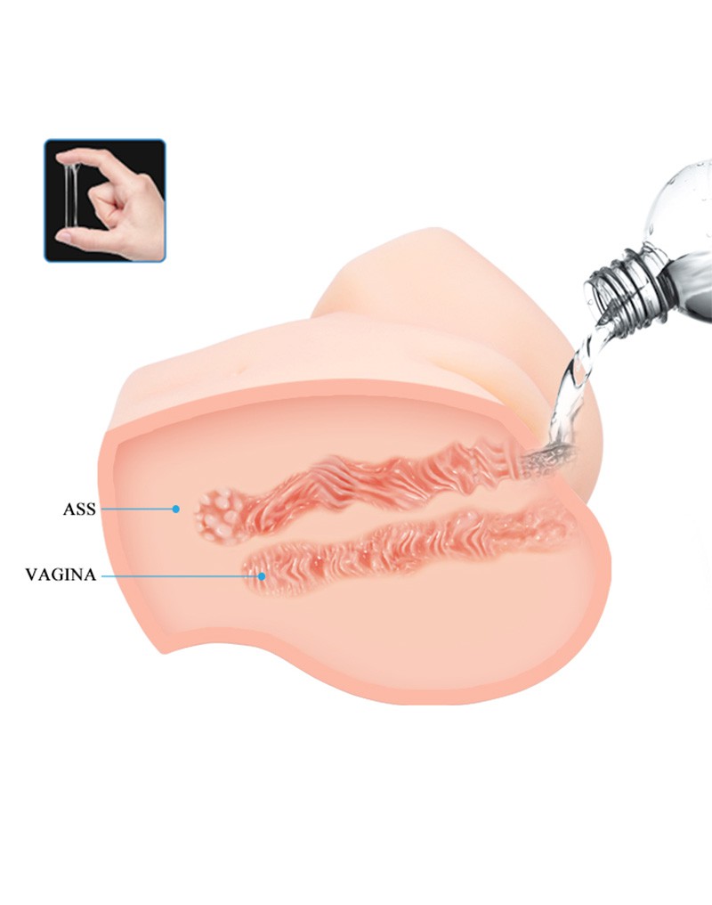 Crazy Bull - Vibrerende Vagina & Ass Masturbator VERONICA - Lichte Huidskleur-Erotiekvoordeel.nl