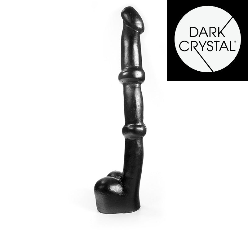 Dark Crystal - Consolador con estrías - 34 x 5,2 cm - Negro-Erotiekvoordeel.nl