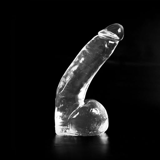 Dark Crystal - Dildo Met Balzak 28 x 6,7 cm - Transparant-Erotiekvoordeel.nl