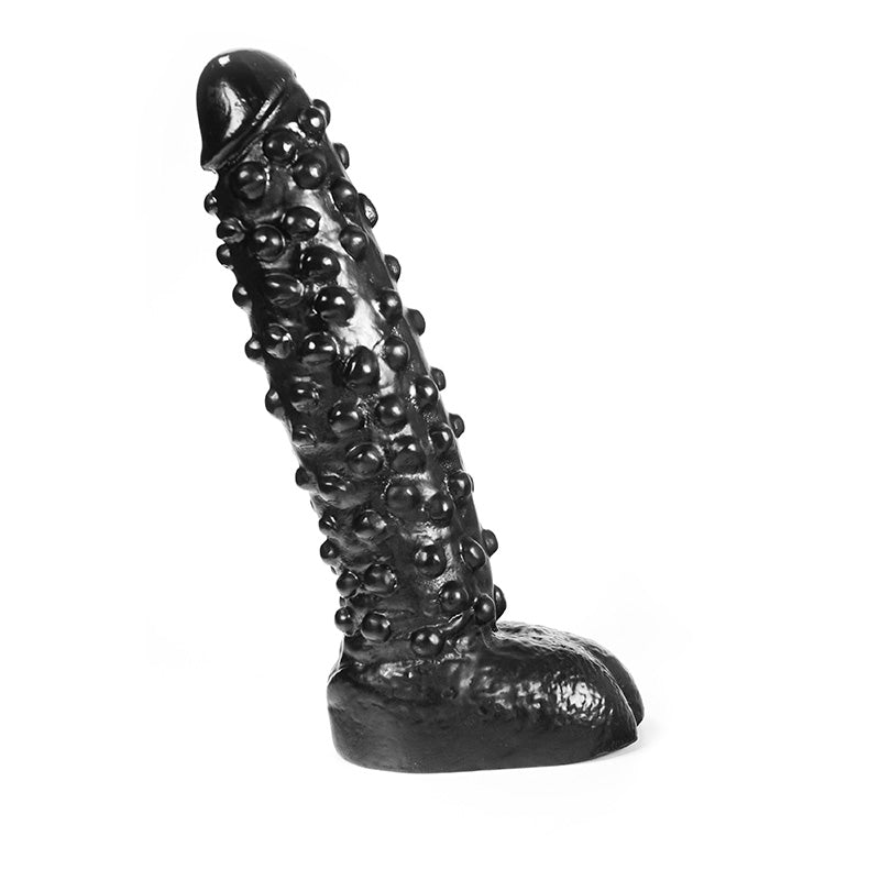Dark Crystal - Geribbelde Dildo - 26,5 x 6 cm - Zwart-Erotiekvoordeel.nl