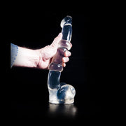 Dark Crystal - Dildo Met Ribbels - 34 x 5,2 cm - Transparant-Erotiekvoordeel.nl