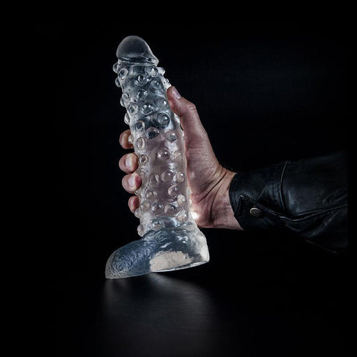 Dark Crystal - Geribbelde Dildo 26,5 x 6 cm - Transparant-Erotiekvoordeel.nl