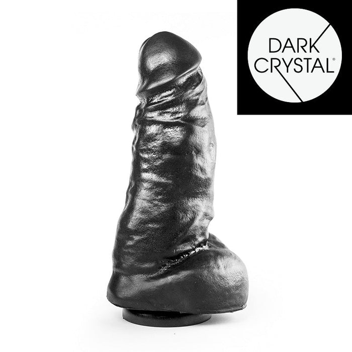 Dark Crystal - XXL Dildo Met Zuignap 25,5 x 7,5 cm - Zwart-Erotiekvoordeel.nl