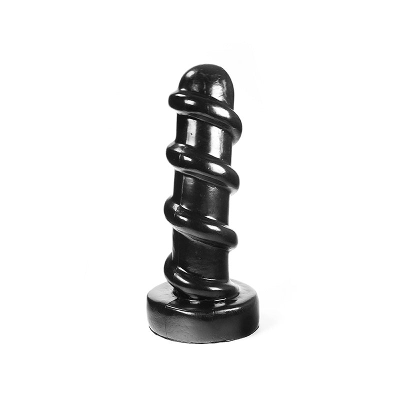 Dark Crystal - Extra Grote Geribbelde Dildo - 27,5 x 7,3 cm - Zwart-Erotiekvoordeel.nl