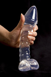 Dinoo - Lesotho - Dildo con scroto - Trasparente-Erotiekvoordeel.nl