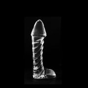 Dinoo - Lesotho - Dildo con scroto - Trasparente-Erotiekvoordeel.nl