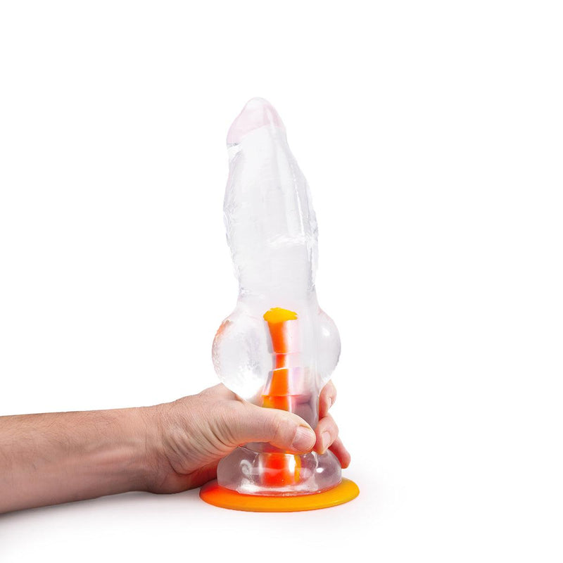 Dinoo Primal Desires - Allo - Gros gode avec ventouse - Transparent-Erotiekvoordeel.nl
