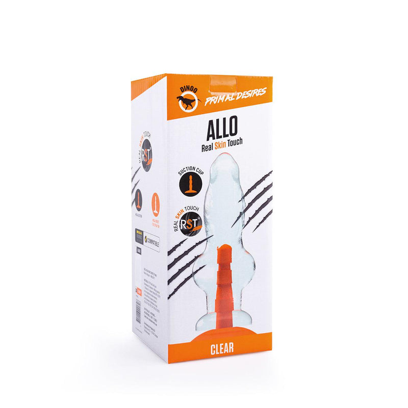 Dinoo Primal Desires - Allo - Gros gode avec ventouse - Transparent-Erotiekvoordeel.nl
