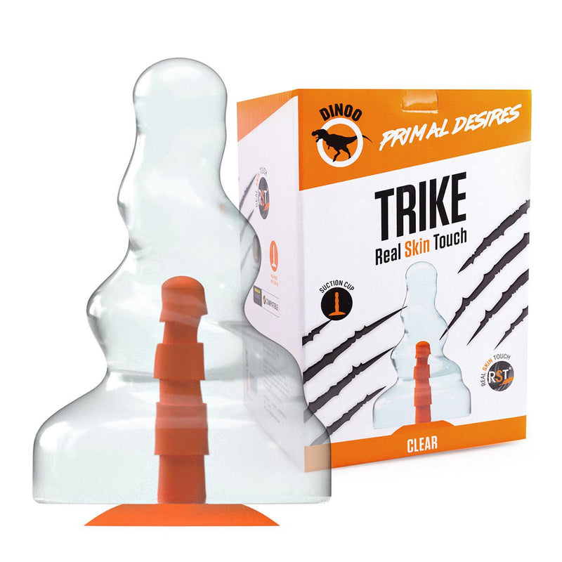 Dinoo Primal Desires - Trike - Grote Dildo Met Zuignap - Transparant-Erotiekvoordeel.nl