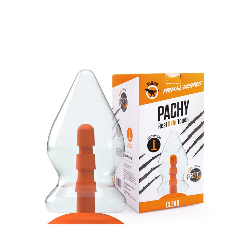 Dinoo Primal Desires - Pachy - Gros gode avec ventouse - Transparent-Erotiekvoordeel.nl