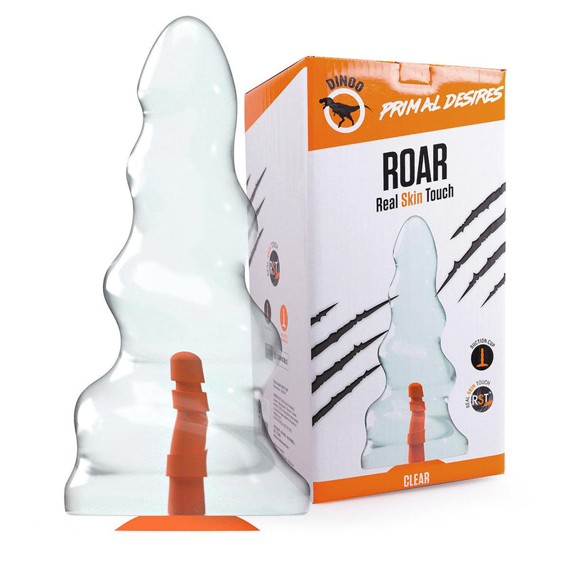 Dinoo Primal Desires - Roar - Gros gode avec ventouse - Transparent-Erotiekvoordeel.nl
