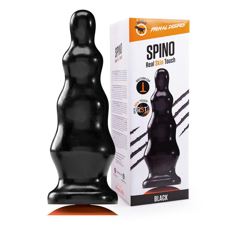 Dinoo Primal Desires - Spino - Großer Dildo mit Saugnapf - Schwarz - Erotiekvoordeel.nl