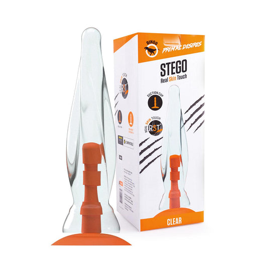 Dinoo Primal Desires - Stego - Dildo grande con ventosa - Trasparente-Erotiekvoordeel.nl