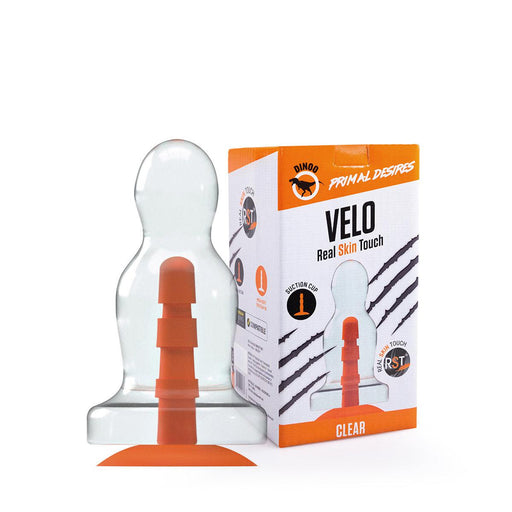 Dinoo Primal Desires - Velo - Large Dildo With Suction Cup - Transparent-Erotiekvoordeel.nl