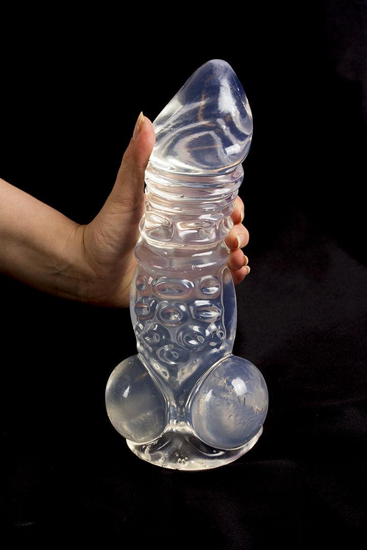 Dinoo - Rinchenia - XXL Dildo - 30 x 7,6 cm - Transparant-Erotiekvoordeel.nl