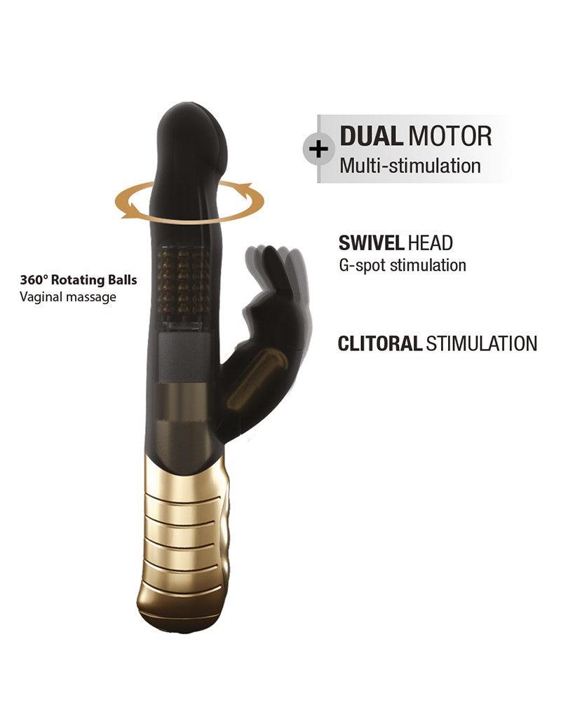 Dorcel - Baby 2.0 - Rabbit Vibrator - Zwart/Goud-Erotiekvoordeel.nl