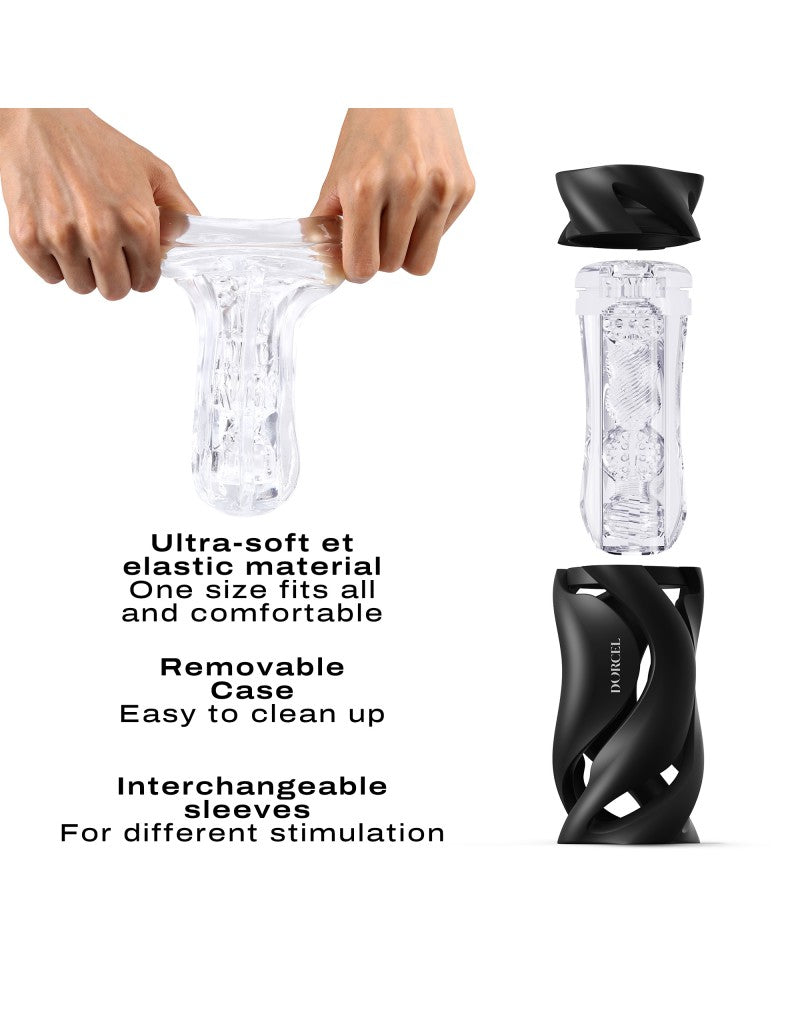 Dorcel - Deep Blow - Masturbator mit Hülle - Weiß - Erotiekvoordeel.nl