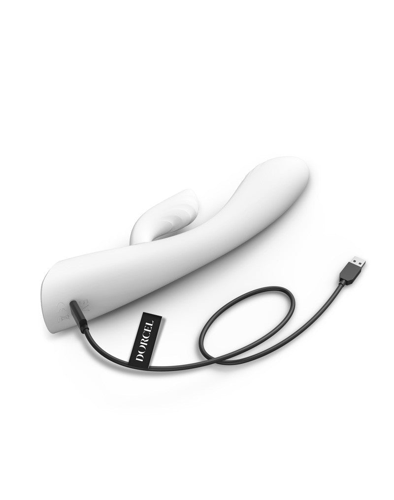 Dorcel - Flexi Rabbit - Heated Rabbit Vibrator - White-Erotiekvoordeel.nl