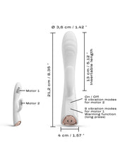 Dorcel - Flexi Rabbit - Heated Rabbit Vibrator - White-Erotiekvoordeel.nl