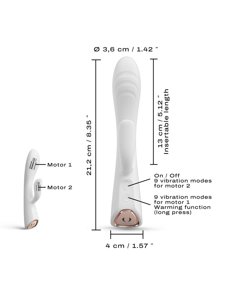 Dorcel - Flexi Rabbit - Heated Rabbit Vibrator - White-Erotiekvoordeel.nl